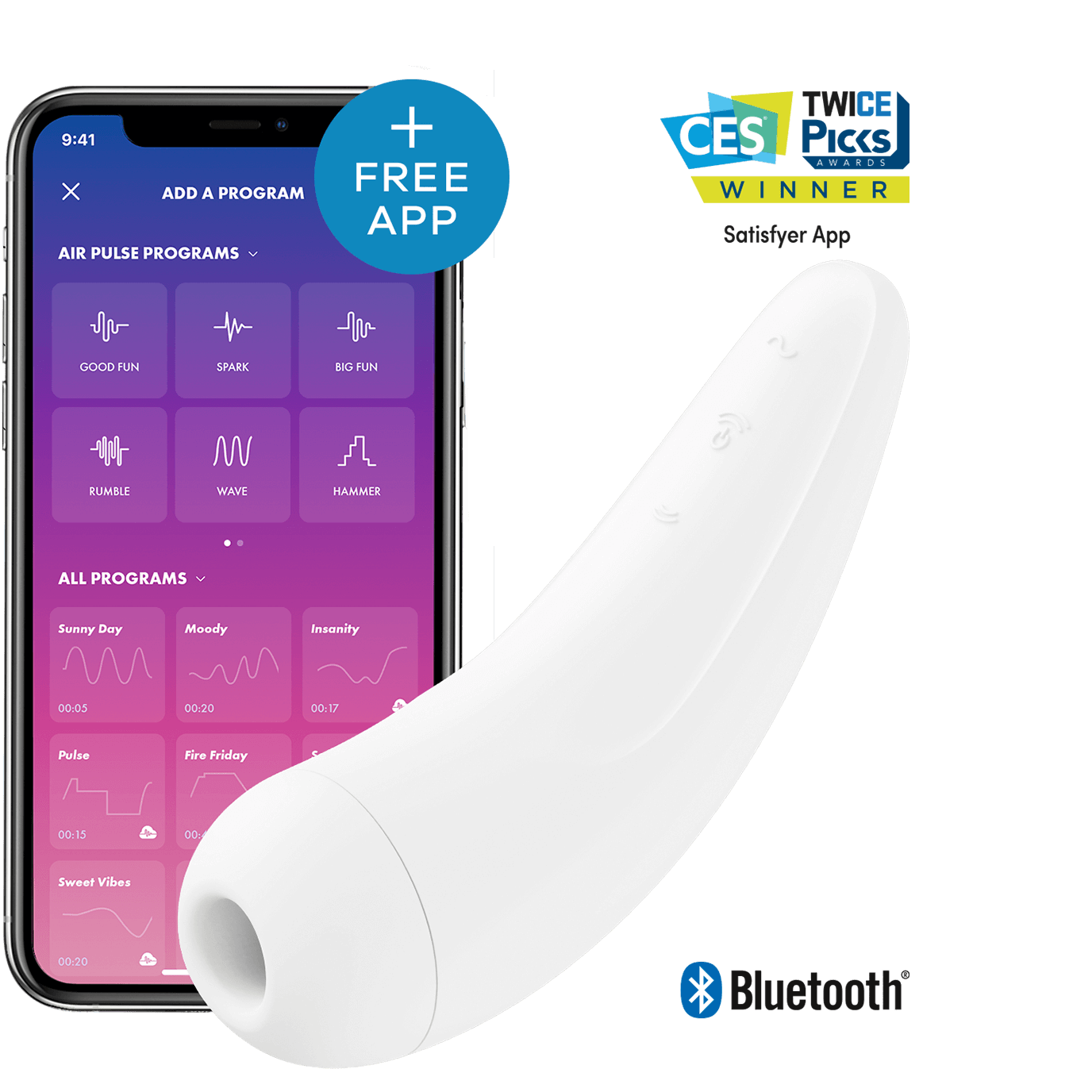 Curvy 2+ Lufttryksvibrator Med App