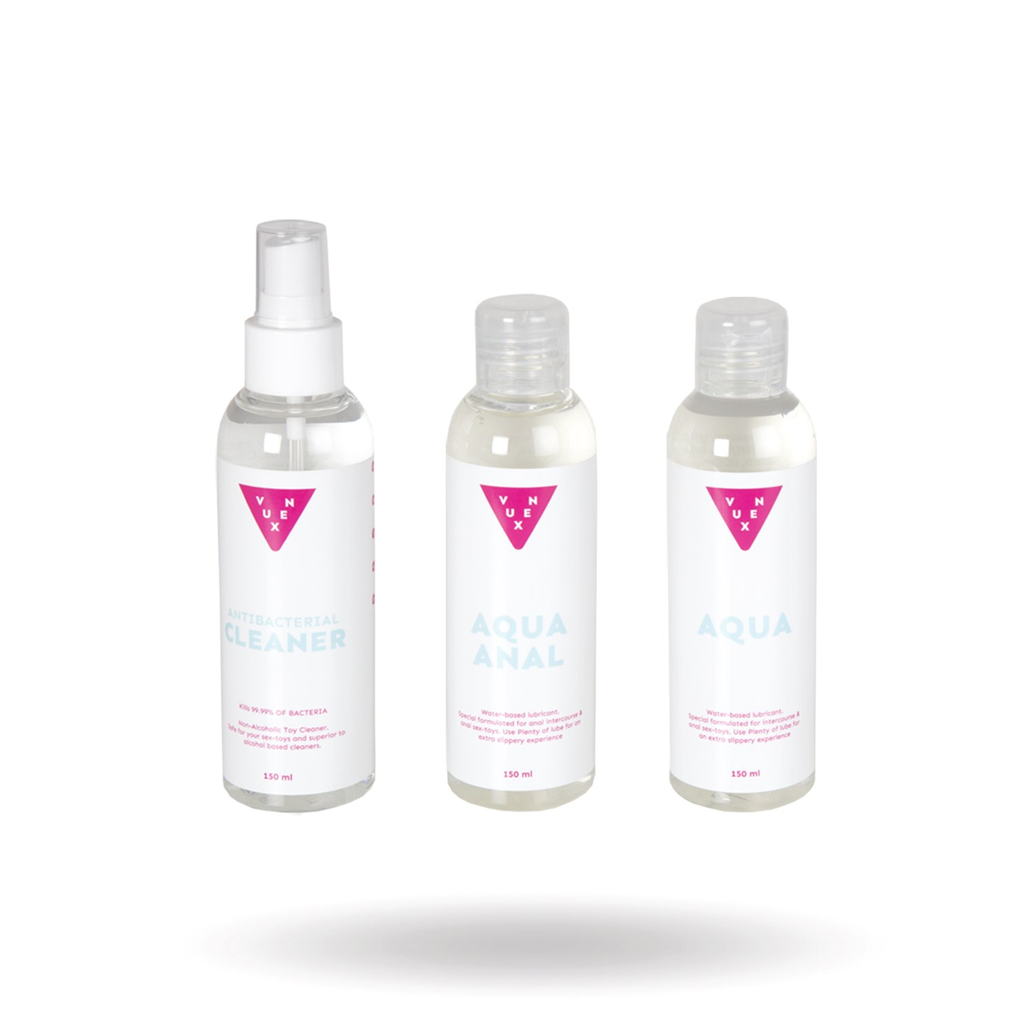 Vuxen Aqua & Aqua Anal Glidecreme + Toy Cleaner 3x150ml