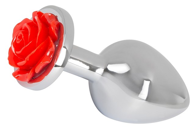 Analplug med Smuk Rød Rose