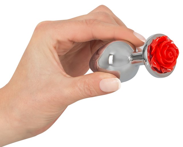 Analplug med Smuk Rød Rose