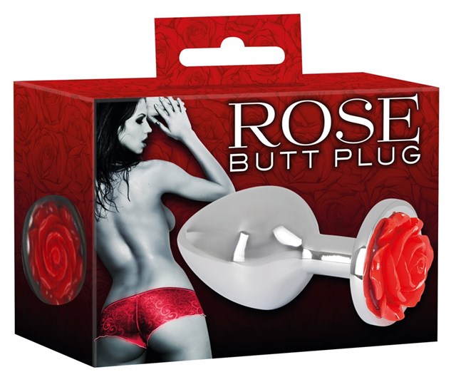 Analplug med Smuk Rød Rose