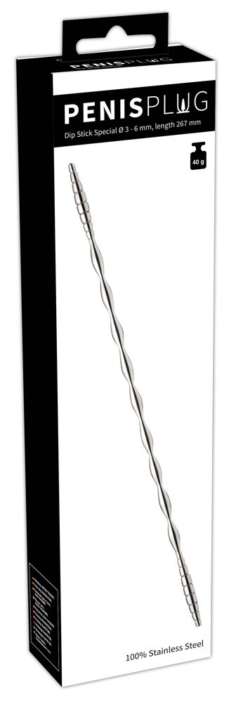 Dip Stick Special - Rustfrit Stål Dilator Penis Plug 40G