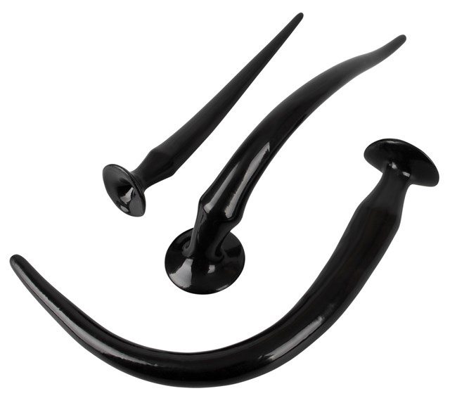 Super Long Flexible Butt Plug Set - Sort