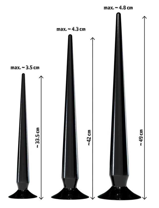 Super Long Flexible Butt Plug Set - Sort
