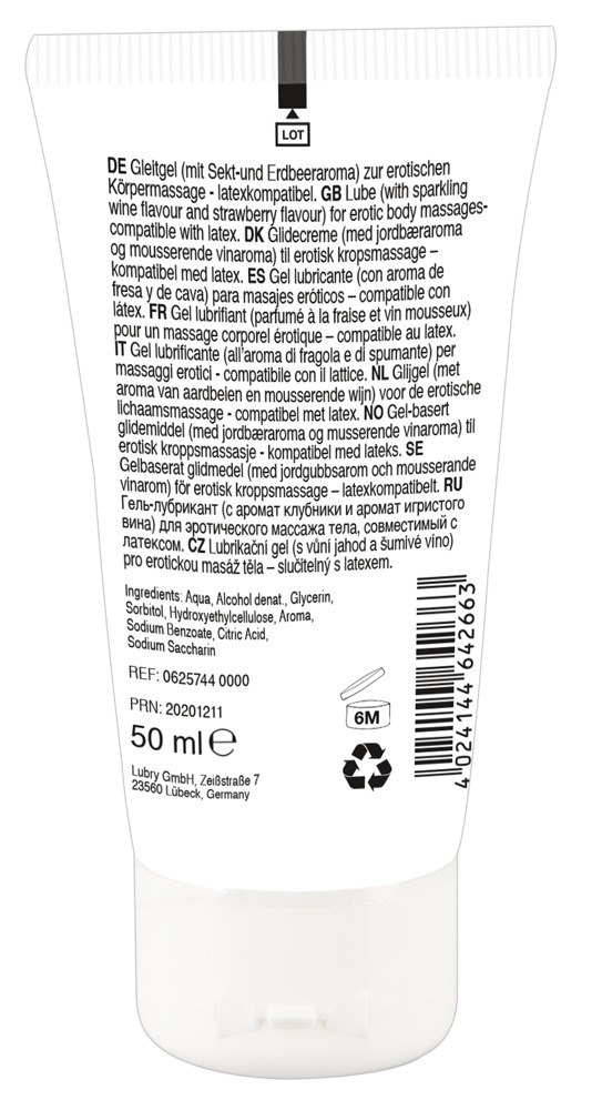 Lick it! Erotic Massage Gel Sparkling Wine & Strawberry - 50ml