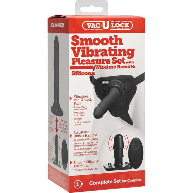 Vac-U-Lock Smooth Silicone Vibrating Pleasure-Sæt