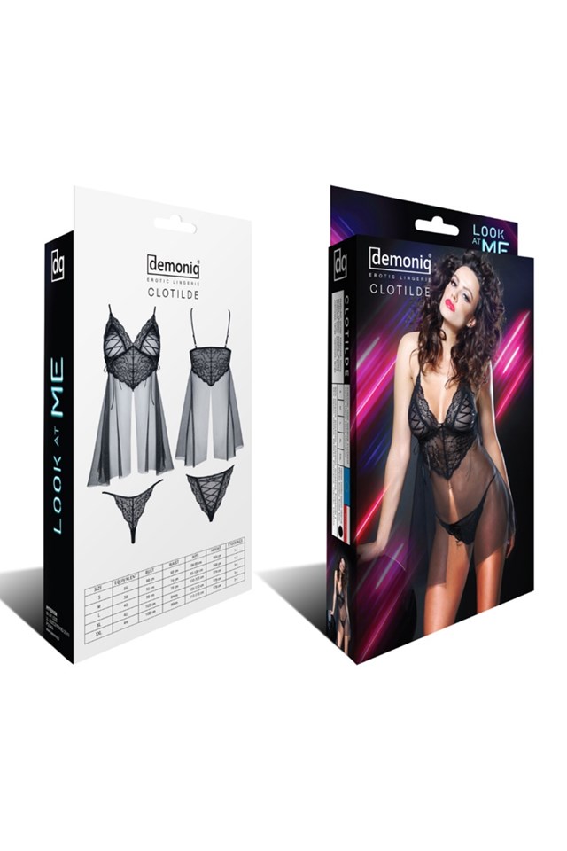Clotilde - Sæt med Baby Doll Top og G-streng