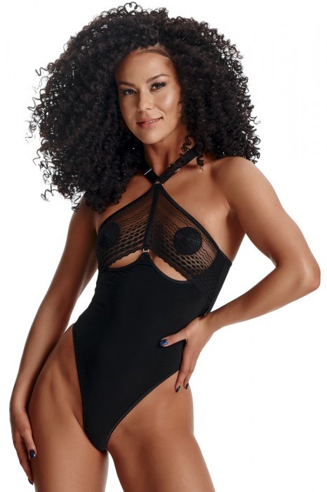 TRINI - Halterneck sort bodystocking
