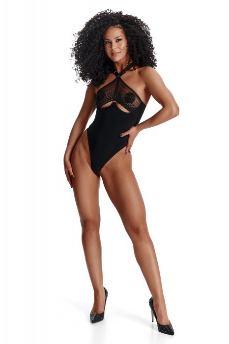 TRINI - Halterneck sort bodystocking