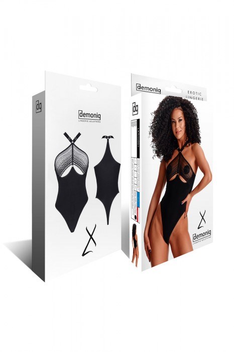 TRINI - Halterneck sort bodystocking