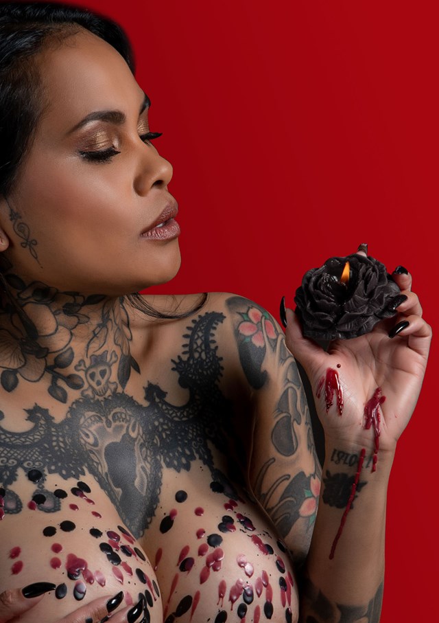 ROSE BONDAGE CANDLES - 2 STK