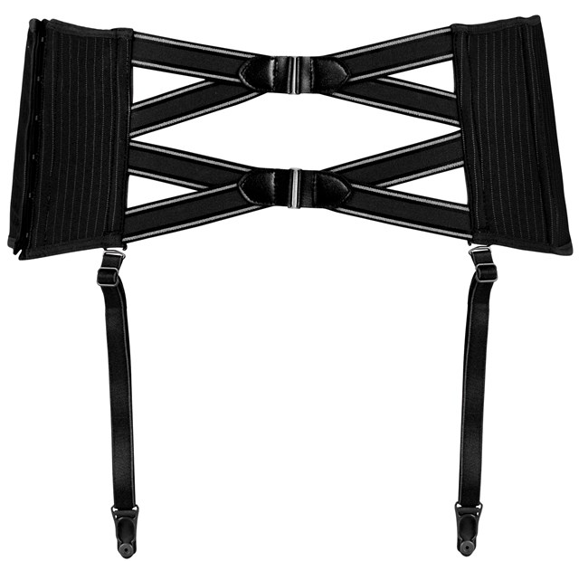 Gloria Waspie - Hofteholder Sort Pinstripe