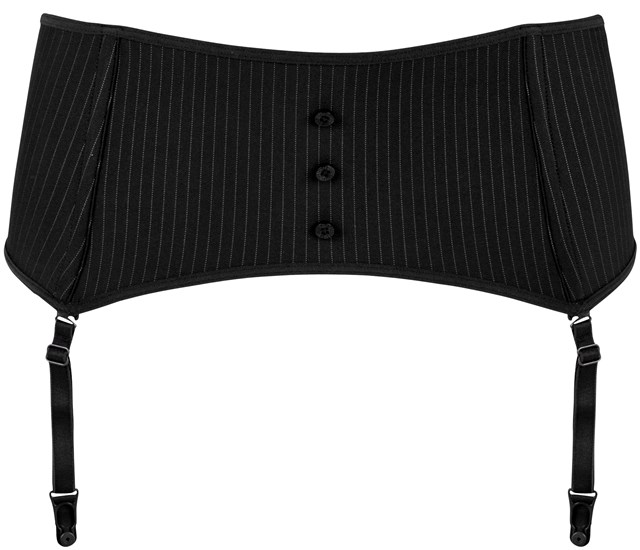 Gloria Waspie - Hofteholder Sort Pinstripe