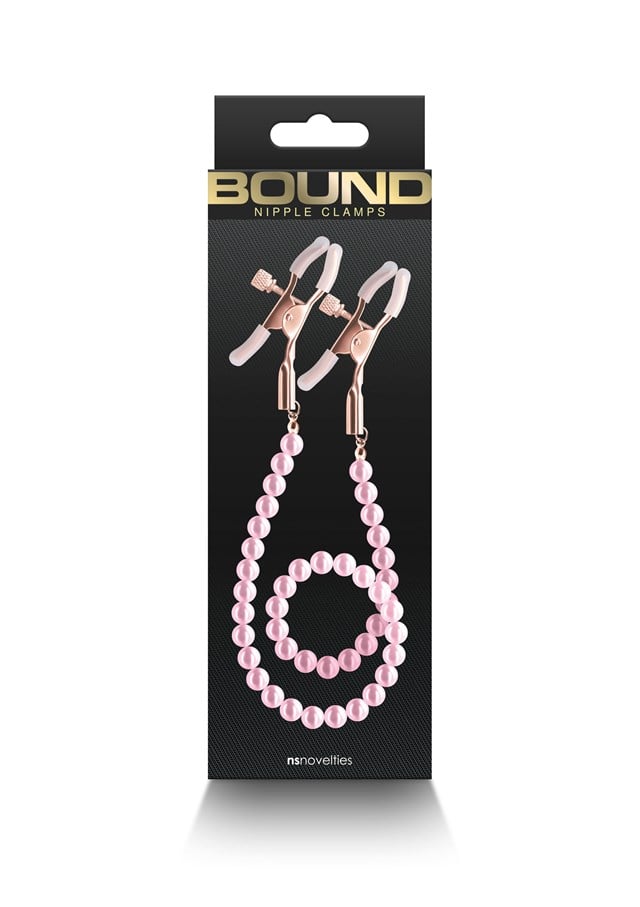 BOUND NIPPLE CLAMPS PINK PEARLS