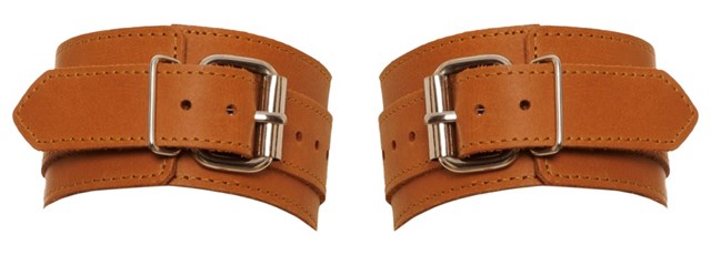 Brown Leather Wrist Cuffs