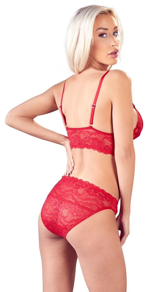 Lace Bra Set - Red