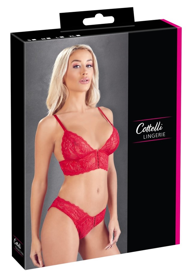 Lace Bra Set - Red