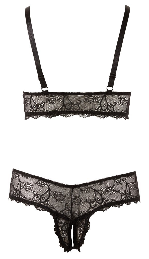 Bra and crotchless string