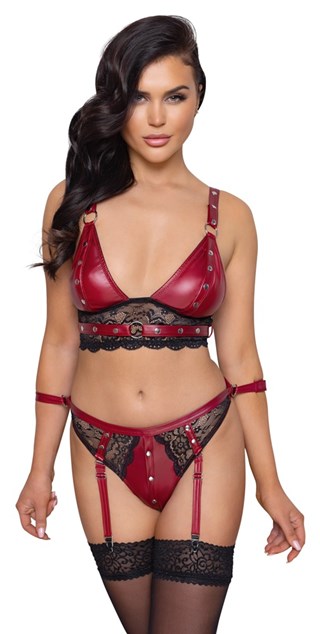 Bra Set Bondage - Rødt