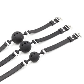 Vuxen Set Of Silicone Gag Balls 3 Pcs - Black