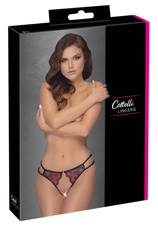 Open Crotch Briefs - Black/Red