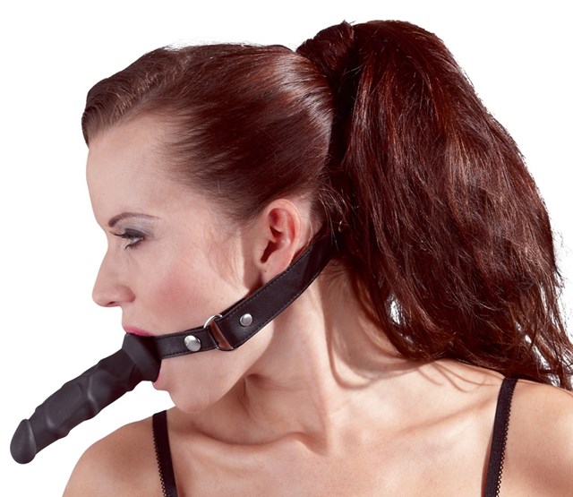 Gag med silikone dildo