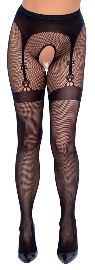 Crotchless Tights One Size - Black