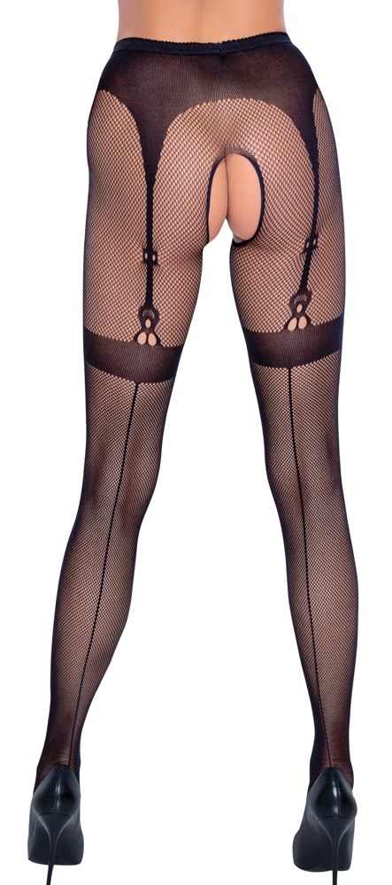 Crotchless Tights One Size - Black