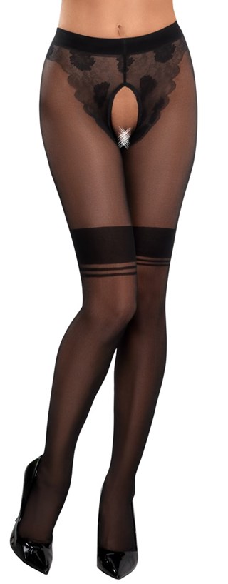 Crotchless Tights - Black