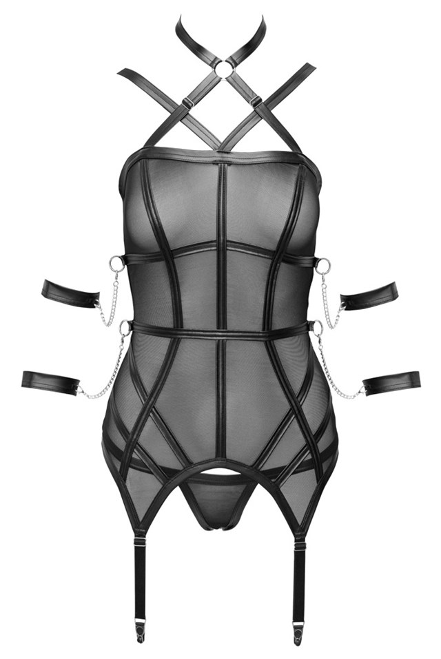 BONDAGE BASQUE - SORT