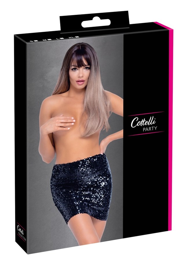 Black Sequin Party Skirt