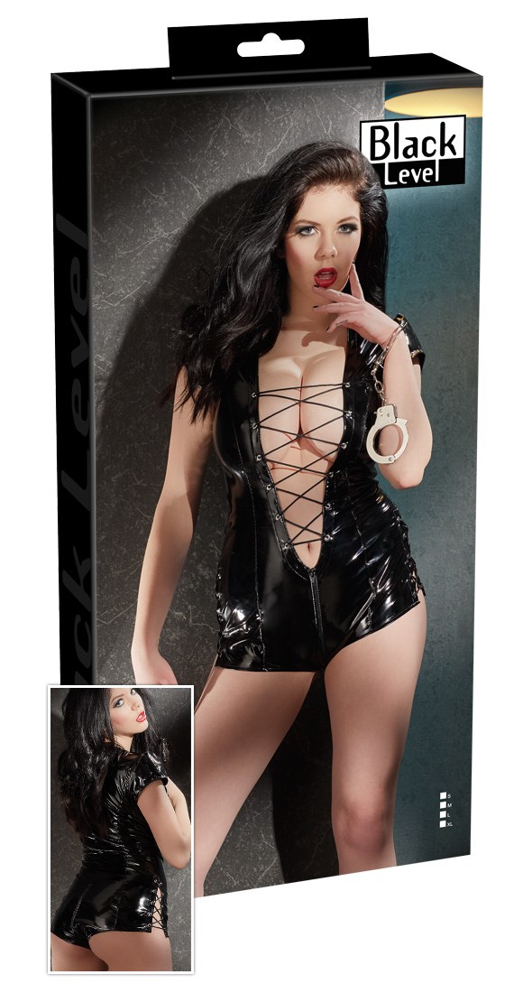 Lak Bodystocking med Snøring