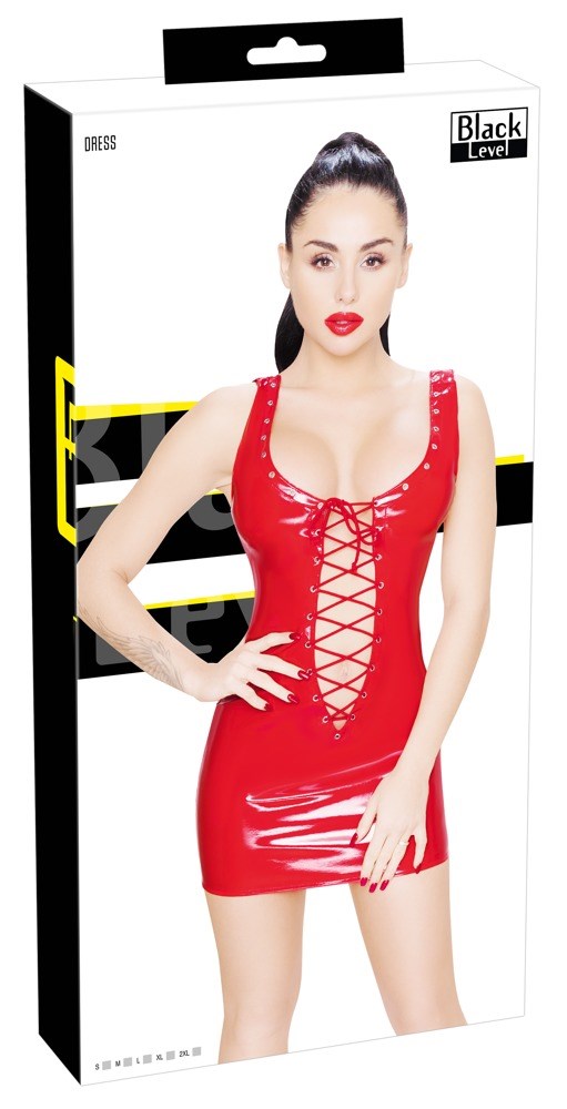 Vinyl Dress Red