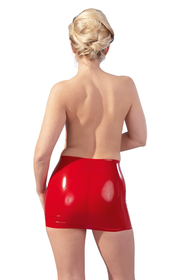 Rød Latex Nederdel
