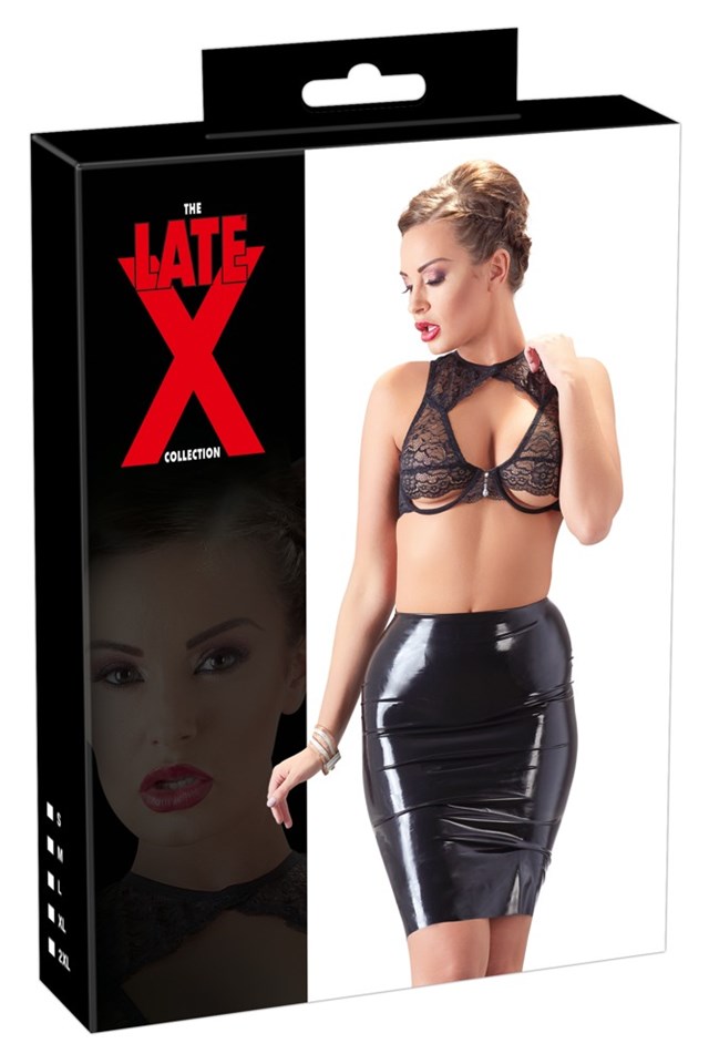 Højtaljet Latex Nederdel