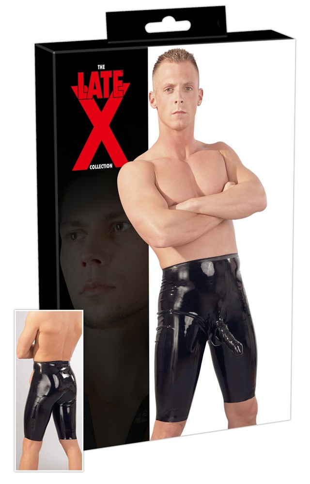 Latex cykelshorts med Penishylster