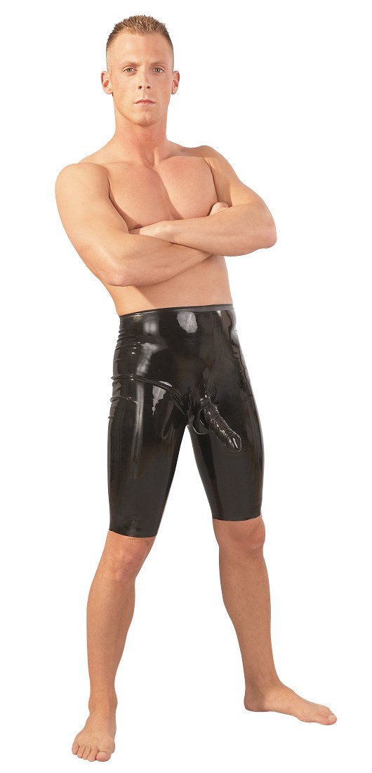 Latex cykelshorts med Penishylster