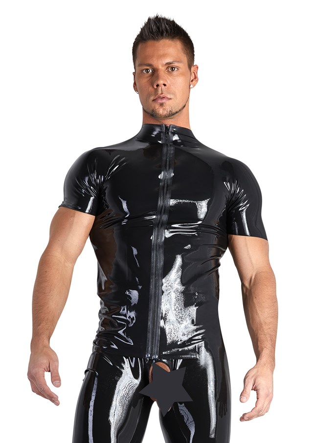Latex T-shirt med Lynlås