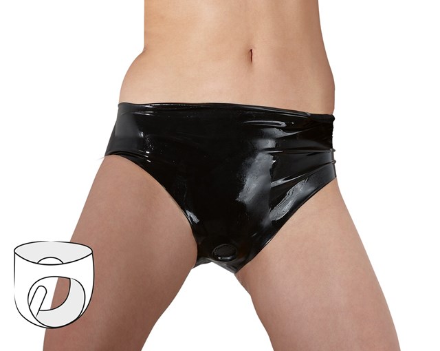 Latex trusser med dildo