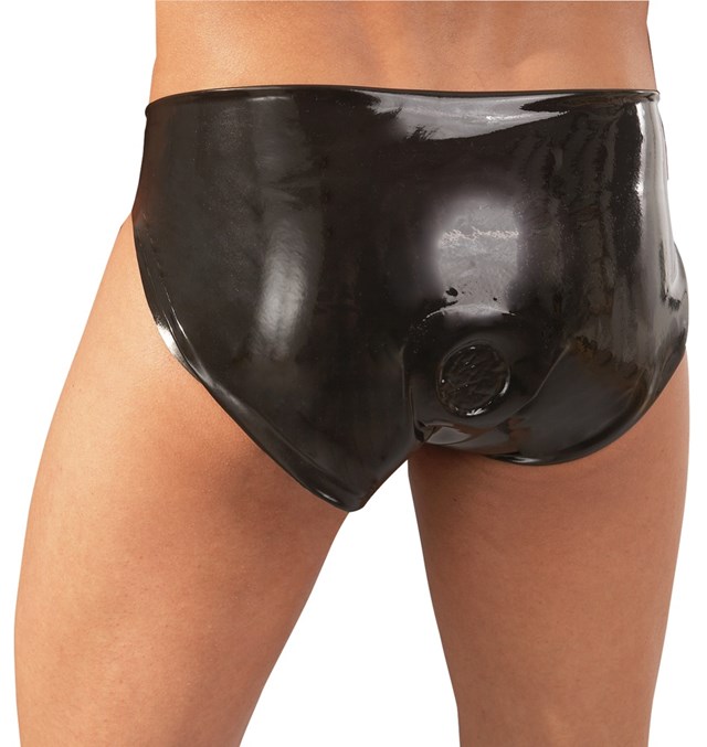 Latex Brief Med Dildo & Anal Dildo - M/L