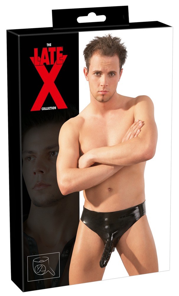 Latex Brief Med Dildo & Anal Dildo - M/L
