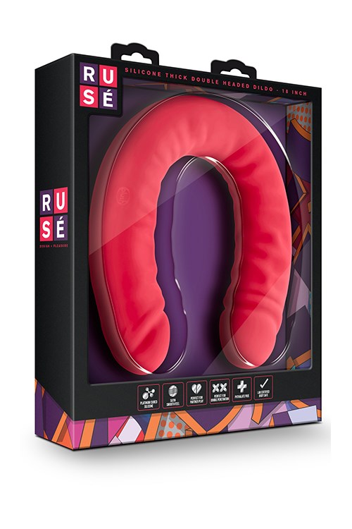 Rusé Silicone Rød Dobbelt Dildo - 46 cm