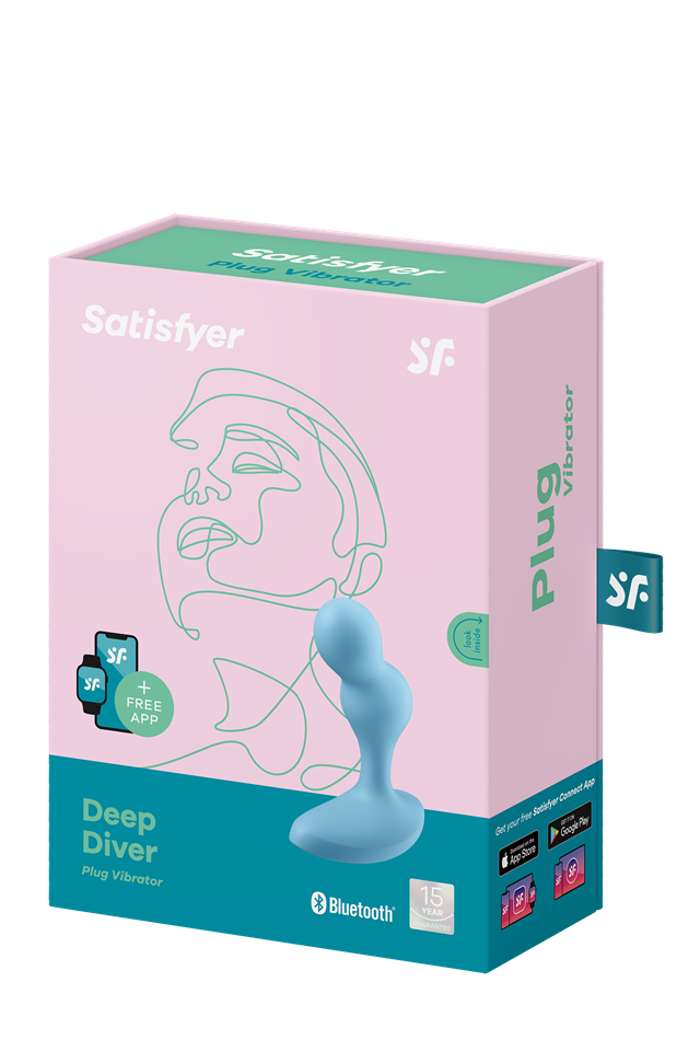 Deep Diver Plug Vibrator with App - Blue