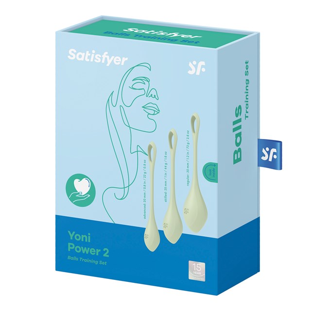 Yoni Power 2 Balls Training Set - Lysegrøn