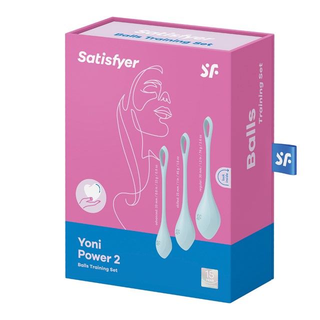 Yoni Power 2 Balls Training Set - Lyseblå