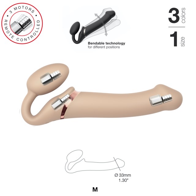 Vibrating Bendable Dildo - Natural Medium
