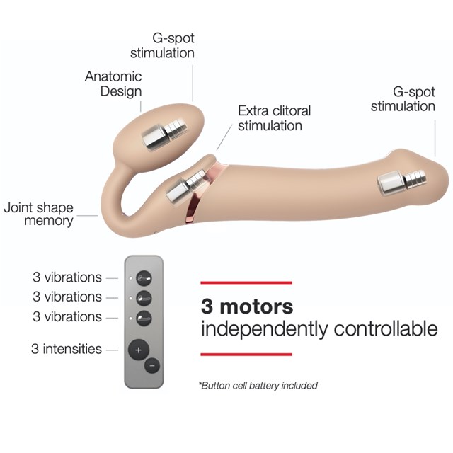 Vibrating Bendable Dildo - Natural Medium