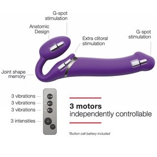 Vibrating Bendable Dildo - Violet Medium