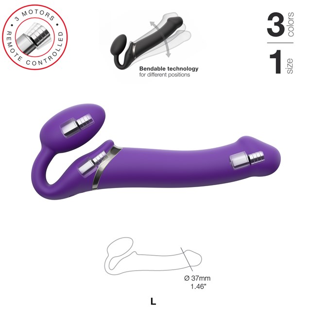 Vibrating Bendable Dildo - Violet Large