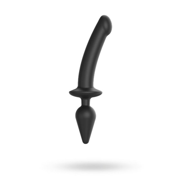 SWITCH PLUG-IN SEMI-REALISTIC DILDO BLACK - XXL